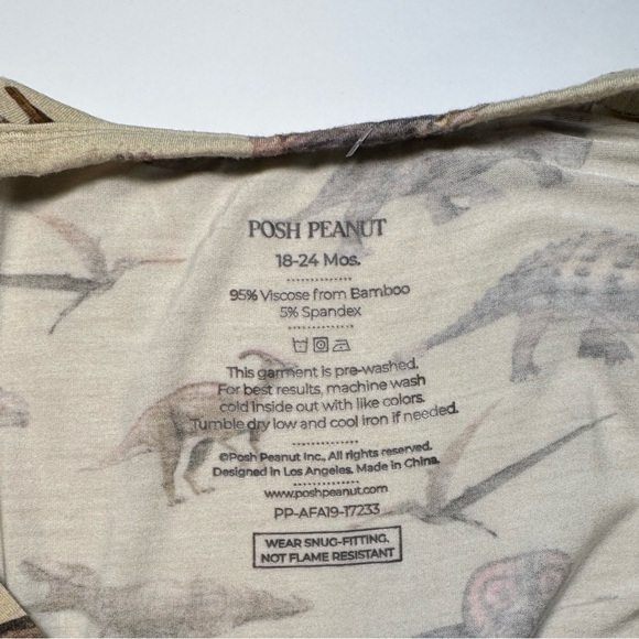 Posh Peanut Dino Zip Pajamas Size 18-24M - Picture 4 of 5